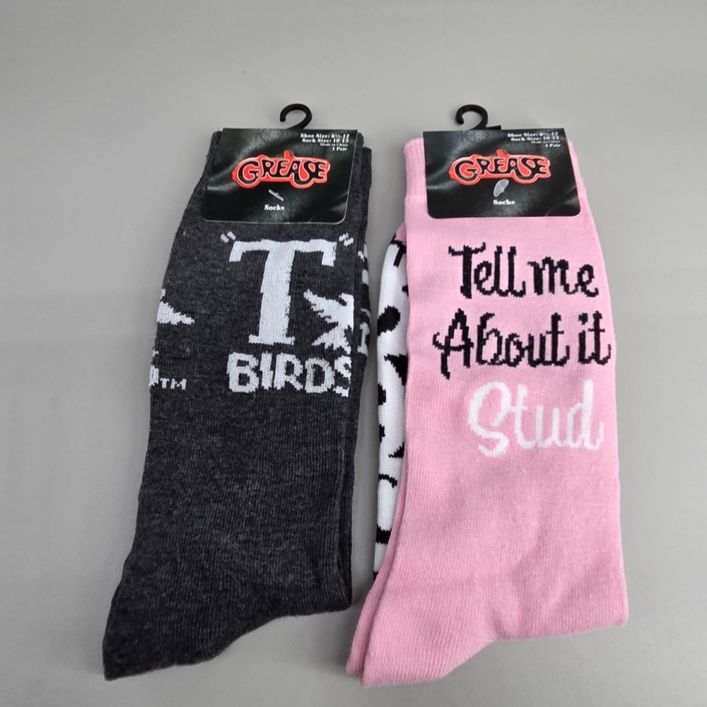 Grease Movie Socks Bundle 10-13‎ T-Birds Tell Me About It Stud Retro 50s New